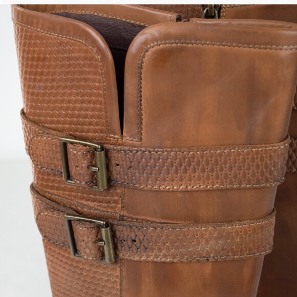 Bed Stu by Roan Leather Metal Buckles Riding Boots - Picture 5 of 10